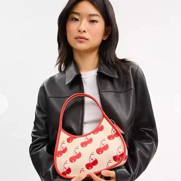 New Coach Ergo Bag In Coachtopia Leather With Cherry - Picture 9 of 9